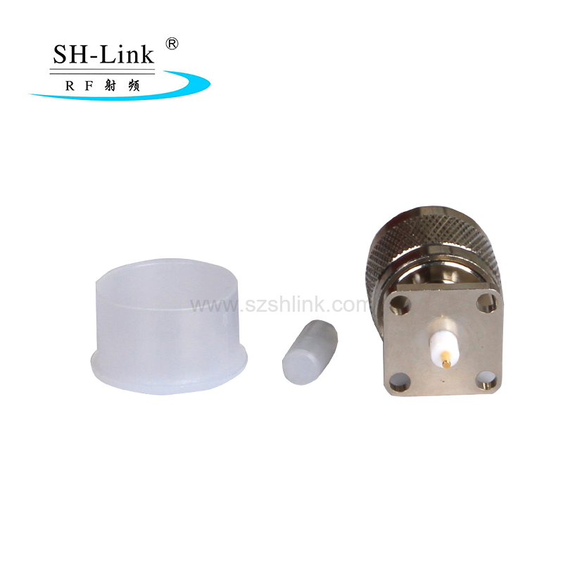 nickel plated N male flange mount with micro strip connector rf connector